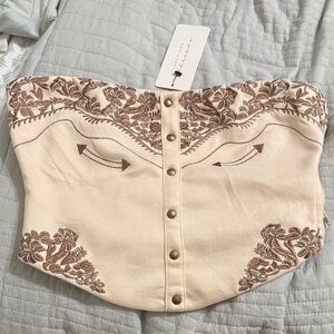 Beige boho style Coachella top corset